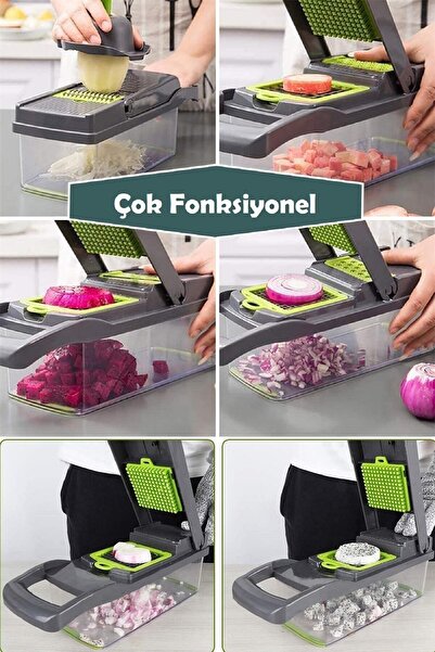 Genel Markalar Patates Sebze Küp Rende Doğrayıcı Dicer Mandolin Dilimleyici Jülyen Kesici Fonksiyonlu Mutfak Seti