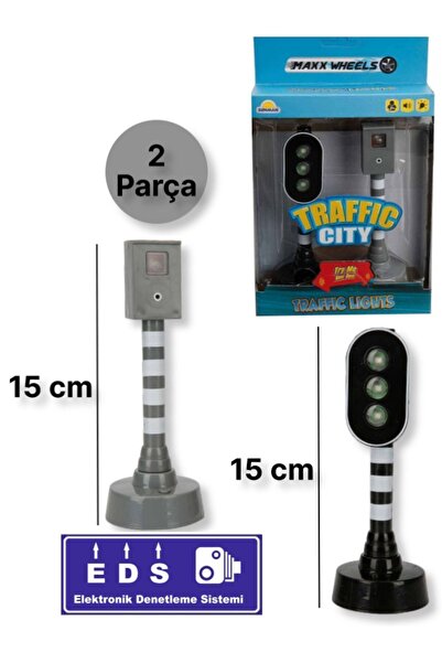 TOYFEST EDS li Sesli ve Işıklı 2 Parçalı Trafik Işık Seti 15 cm S00002551