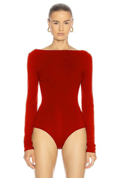 By Kul Design Women's Jersey - Boat Neck and Back Low-cut Bodysuit