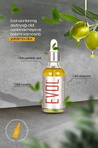 EVOL سيروم زيت الزيتون المعالج بالأوزون سيروم زيت الأوزون للعناية الطبيعية 50 مل