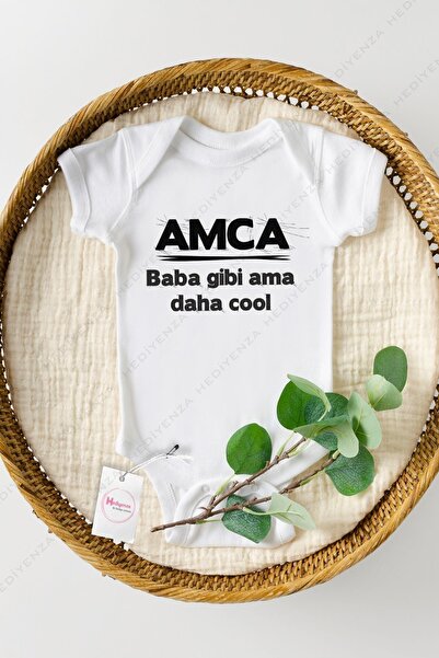 Hediyenza Unisex White Uncle Like Dad But Cooler Printed Half Sleeve Bodysuit