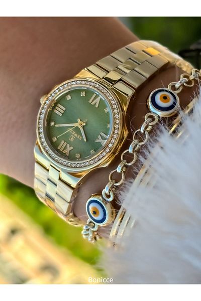 Reward Yellow Steel Cord - Roman Numeral Women's Small Case Wristwatch Bracelet