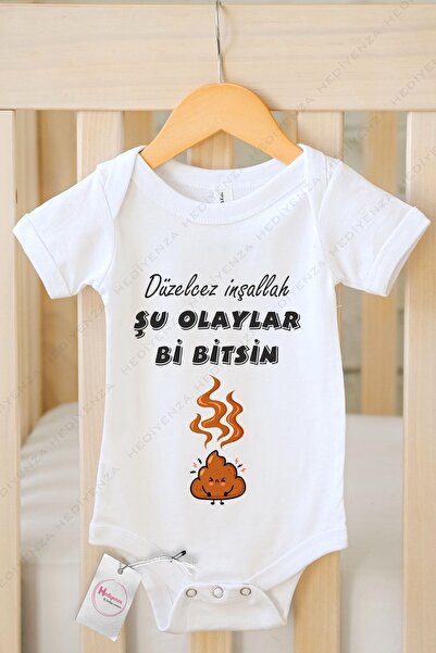 Düzelcez Hopefully These Events Will End Printed Baby Bodysuit & Snapsuit
