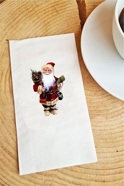 Hediyenza Tatlı Noel Baba 2025 Yeni Yıl Baskı Peçete Sunum Peçetesi 015 20 Adet