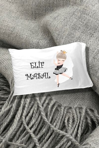 Hediyenza Ballerina Printed Decorative Children's Pillow Case 50x70 Cm 1 Piece - Single - White