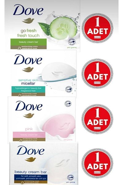 Dove Original Super Beauty Soap - Family Pack of 4, 90g X 4 Pieces