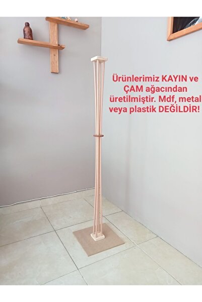 Balsa Dekor Ahşap Lambader Ceviz-krem Bohem, Köşe Lambası