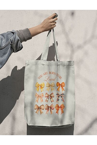 redame Autumn V Series - High Waist Y2K Tote Bag, Bows You Are Born to Be Loved