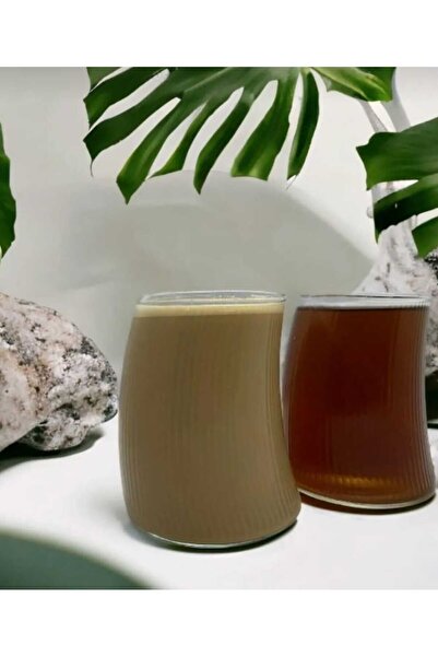 Menuzer 2 Adet YELKEN Cam Meşrubat Su Kahve Sunum Bardağı 2 Adet Cam Pipet He...