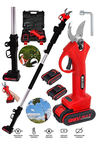 Graizer Alman Profesyonel 128 Vf 10 Ah 2 Metre Teleskopik uzatma Akülü Bağ Da...