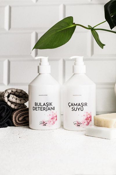 LALEZEN HOME Λευκό Πλαστικό Μπουκάλι Απορρυπαντικό & Λευκαντικό Πιάτων 500 ml