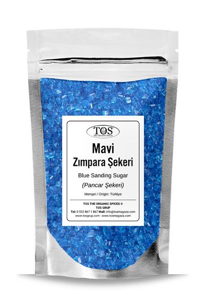 TOS The Organic Spices 250 g Blue Sanding Sugar - Blue Sanding Sugar