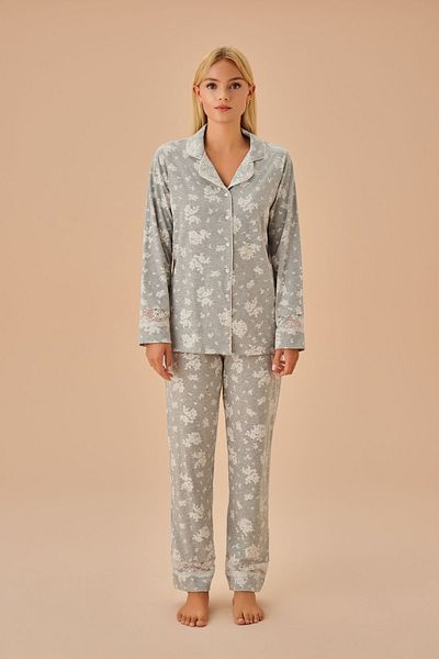 SUWEN Masculine Griss Pajama Set