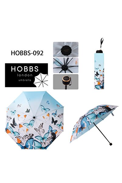 ESU ACCESSORY HOBBS LONDON MAVİ KELEBEK MODEL 8 TEL YARASA ŞEMSİYE