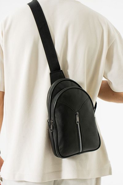Erzeno Τσάντα ώμου Unisex Γνήσιο Δερμάτινο - Bodybag, Single Handle Freebag