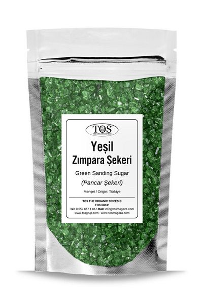TOS The Organic Spices 250 g Green Sanding Sugar - Green Sanding Sugar