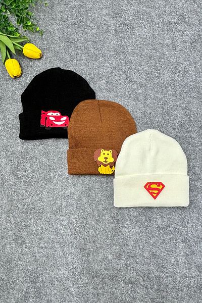 MYADA Boy's Knitwear Beret - 3-Piece Style with Accessories