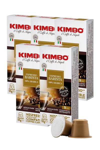Kimbo Barista Armonia 100% Arabica Nespresso Compatible Capsule Coffee (10 Boxes) (5 Boxes)