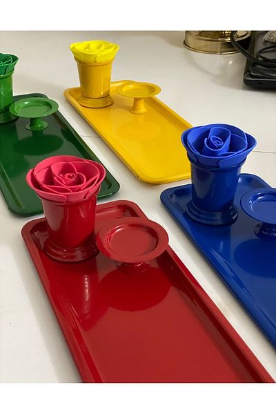 Elzem 4 COLOR SET RECTANGULAR TABLE INCLUDES ROSE BUCKET AND PASTA ROSE