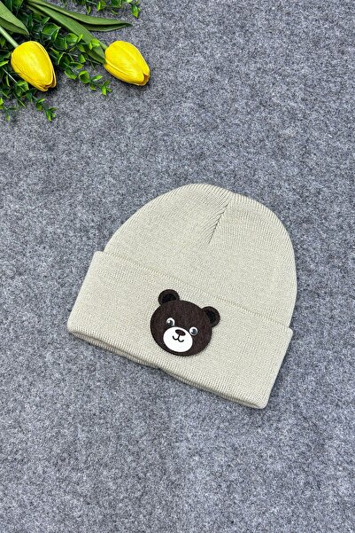 MYADA Бежова плетена детска шапка - стилен аксесоар с мотив на луната