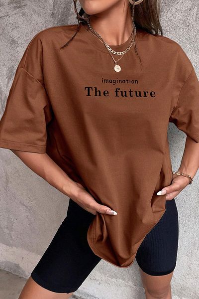 uyguntarz Übergroßes Unisex-T-Shirt mit „The Future“-Aufdruck