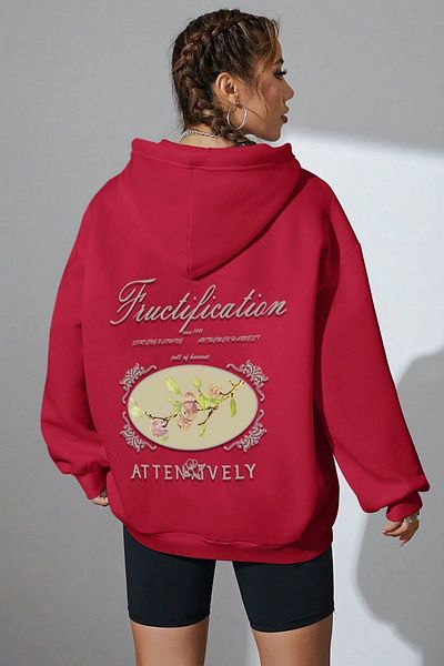 uyguntarz Унисекс голям суичър с принт Fructification