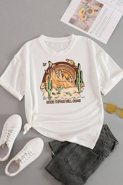uyguntarz Μπλουζάκι Unisex Good Things Will Come με τυπωμένο σχέδιο