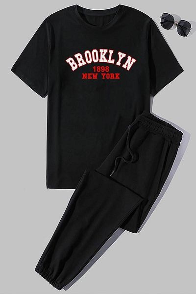 uyguntarz Σετ γυμναστικής 2 τεμαχίων Unisex Brooklyn Printed
