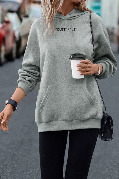 uyguntarz Unisex φούτερ με στάμπα με πεταλούδα