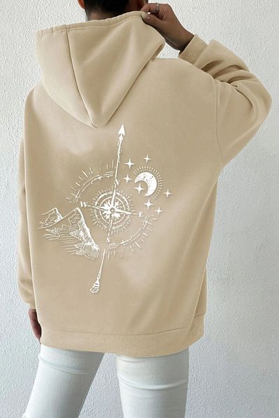 uyguntarz Φούτερ με στάμπα Unisex Compass Back