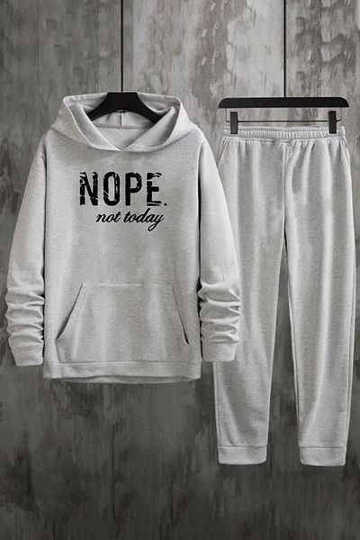 uyguntarz Bedrucktes Unisex-Trainingsanzug-Set „Nope“.