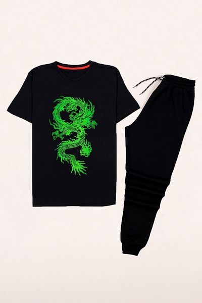 trendypassion Σετ φόρμας Unisex με στάμπα Green Dragon