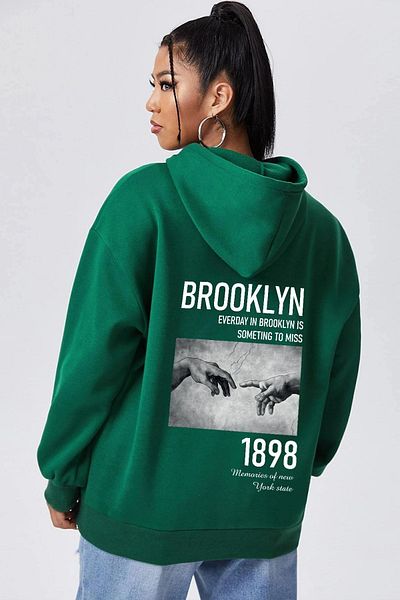 uyguntarz Φούτερ Unisex Oversize 1898 Brooklyn printed φούτερ