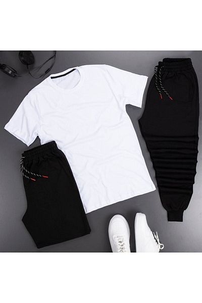 trendypassion 3-teilige Unisex-Sport-Trainingsanzug-Set-Kombination
