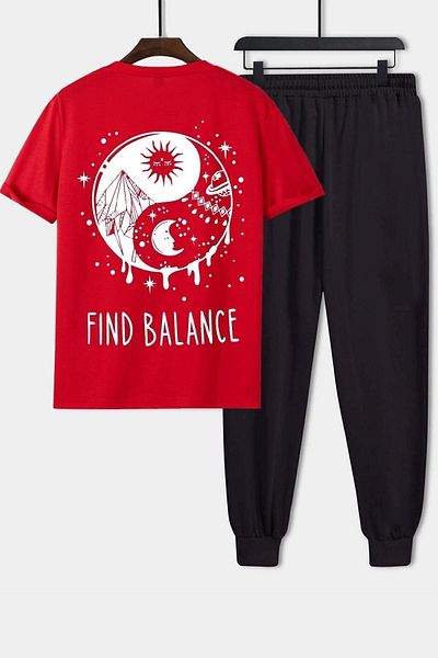 uyguntarz Unisex Yin & Yang Printed 2-Piece Tracksuit Set