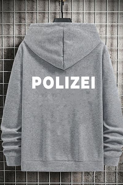 uyguntarz Unisex φούτερ με στάμπα Polizei στην πλάτη