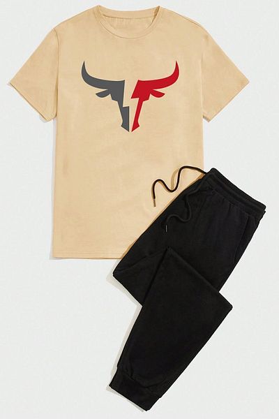 uyguntarz Trainingsanzug-Set mit Bullen-Print, Unisex
