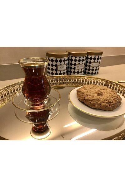 Paşabahçe طقم شاي شاهيكا كريستال جولد
