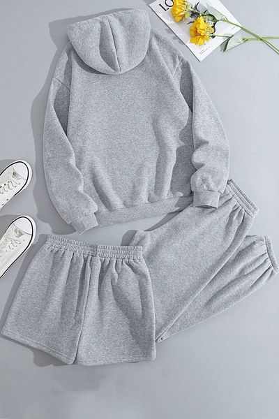 uyguntarz Unisex Σετ Φούτερ 3 τεμαχίων Sweat Short