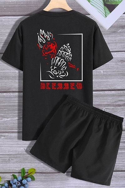 trendypassion Σετ αθλητικής φόρμας T-shirt με στάμπα πίσω