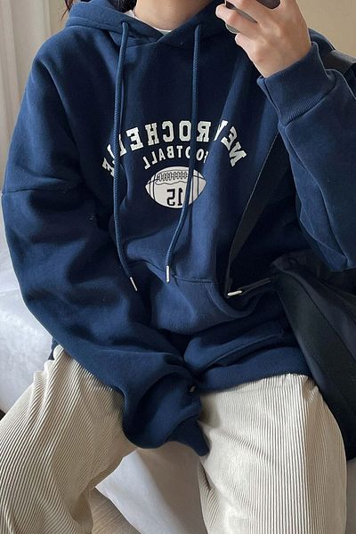 uyguntarz Unisex-Sweatshirt mit Fußball-Aufdruck in Übergröße