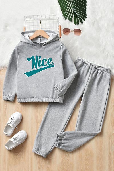 uyguntarz Unisex Kids Nice στάμπες αθλητικές φόρμες