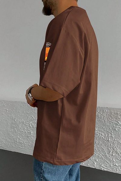 uyguntarz Ανδρικό μπλουζάκι Oversize - Beach Printed