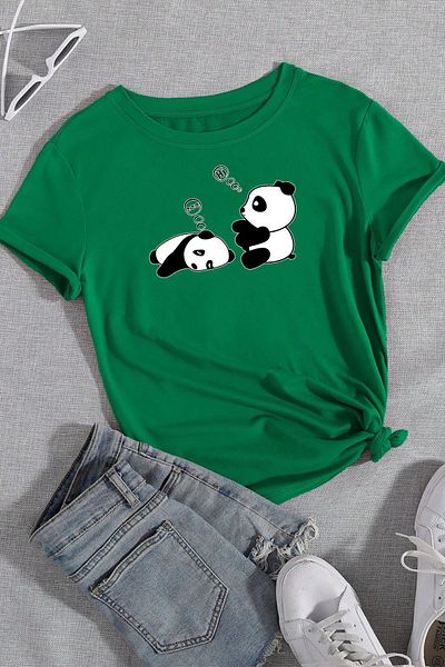 uyguntarz Unisex T-Shirt mit Aufdruck „Sleepy Panda“