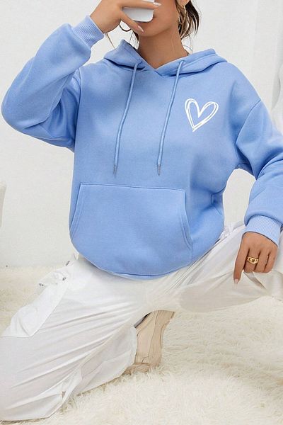 uyguntarz Φούτερ Unisex Heart Printed Oversize