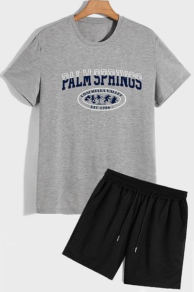 trendypassion Σετ αθλητικής φόρμας Palm Comfortable Design Σορτς και T-shirt