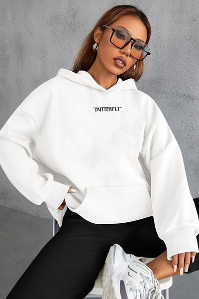 uyguntarz Unisex φούτερ με στάμπα με πεταλούδα
