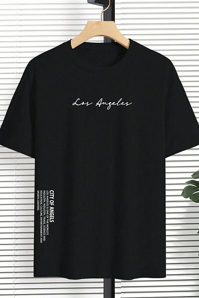 uyguntarz Ανδρικό μπλουζάκι Los Angles με στάμπα Oversize
