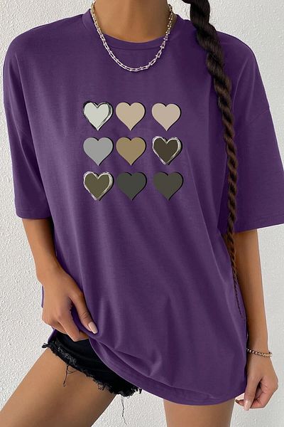 uyguntarz Unisex-T-Shirt mit Herz-Aufdruck