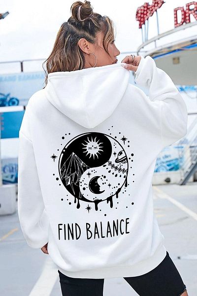 uyguntarz Φούτερ με σχέδιο Unisex Yin & Yang